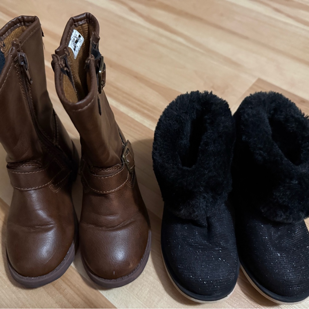 Brown and Black Kids Boots size 8
